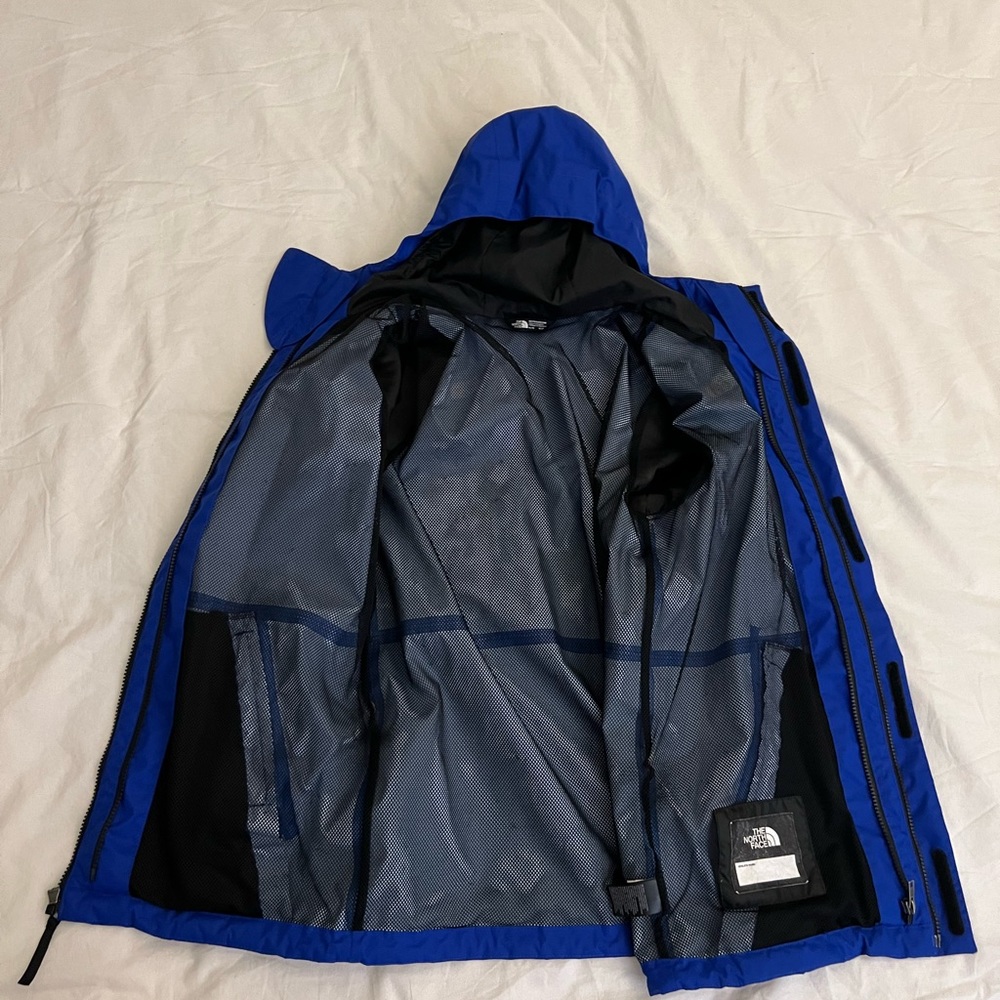 Boys blue North Face raincoat